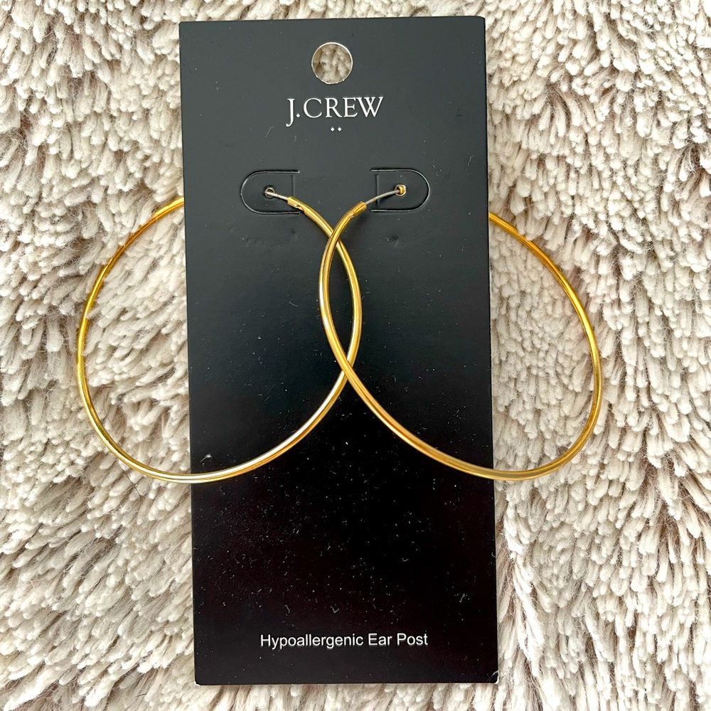 Classic thin gold large hoops